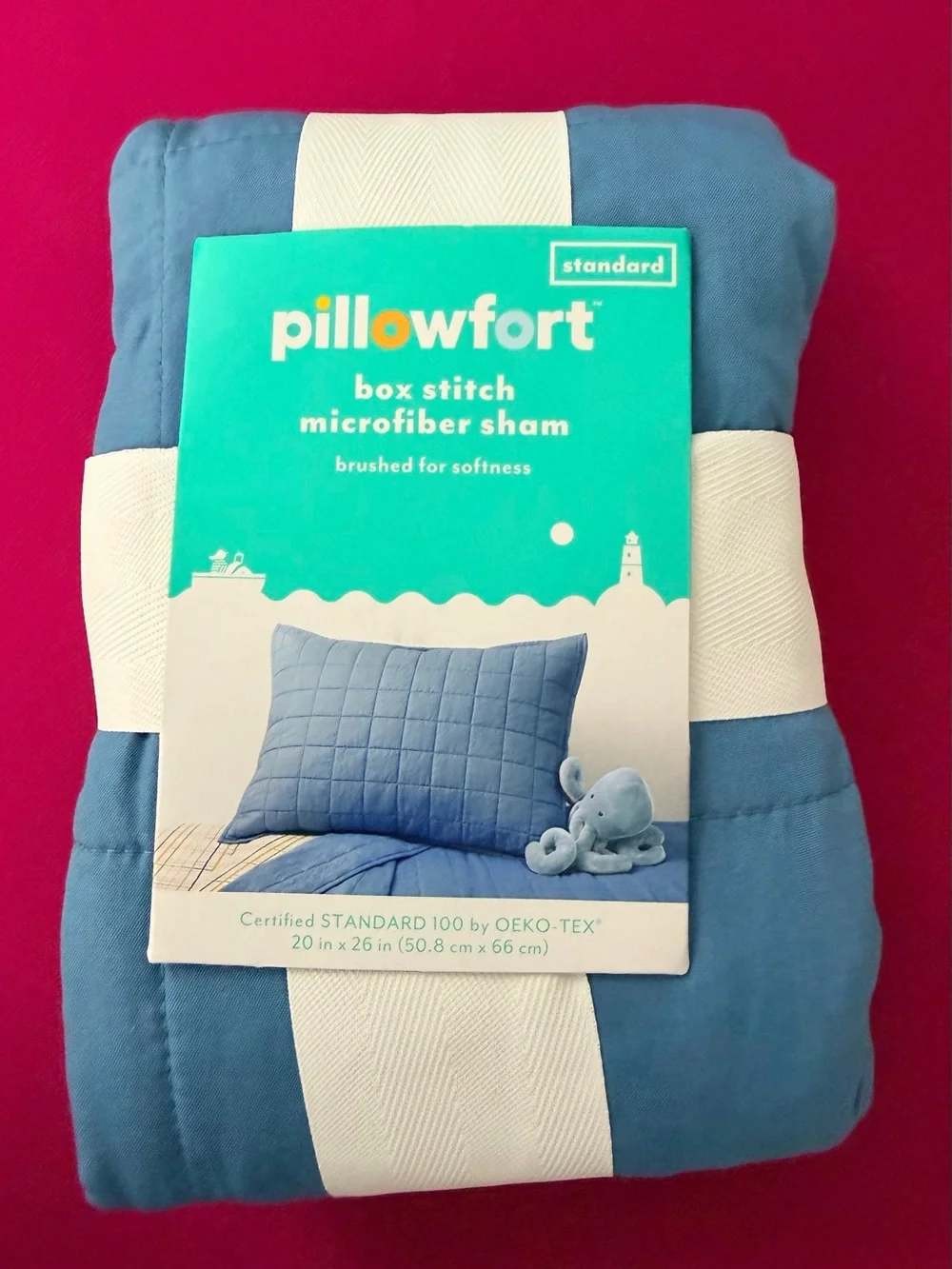 Pillowfort Quilted Light Blue Bed Pillow